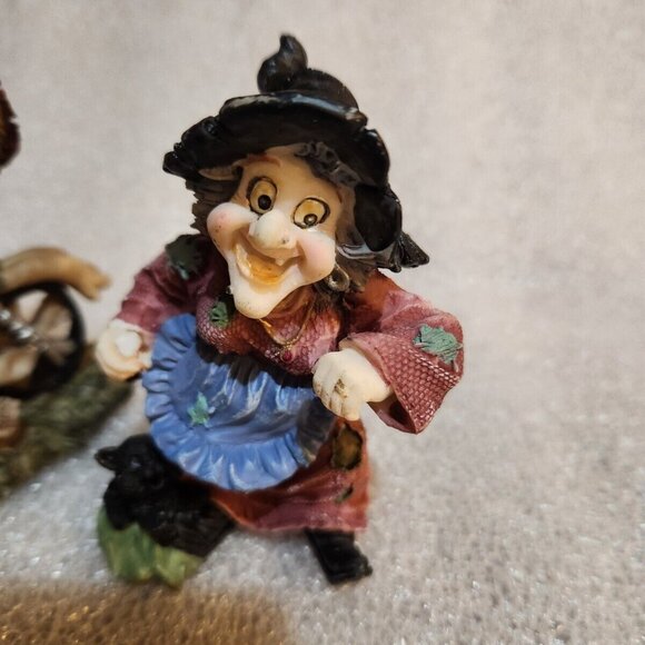 Halloween Figurine And Candle Holder Trio Set Witch Pumpkinhead Ghost - Picture 2 of 11